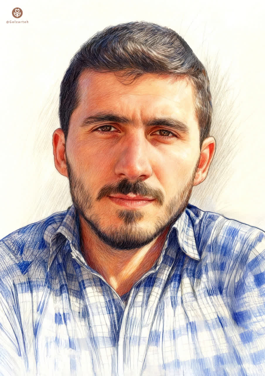 تصویرسازی چهره شهید مدافع حرم روح‌الله قربانی